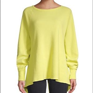 Free People Raglan Sleeve High Low Cotton Top Sz-M